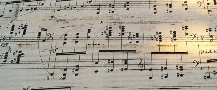 musical notes on white paper